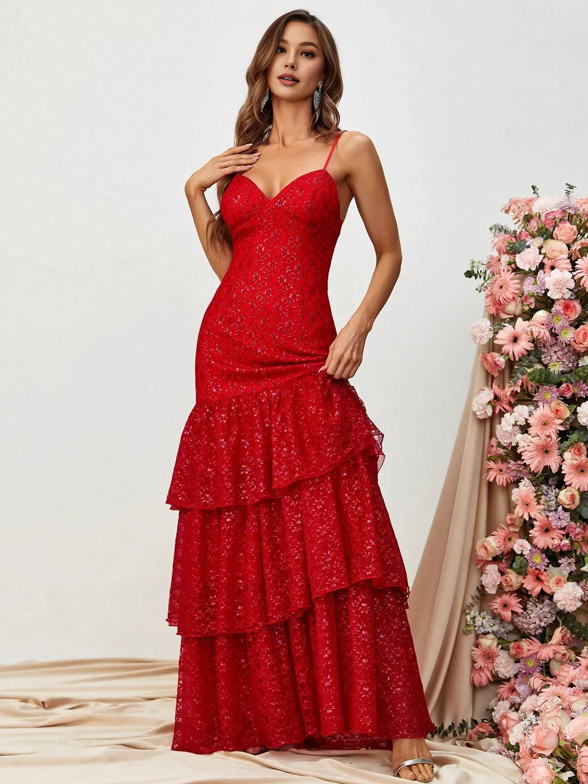 Elegant Mermaid Spaghetti Strap Sleeveless Zipper Up Floor-Length Prom Dress
