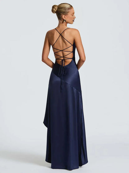 Elegant Mermaid Spaghetti Straps Sleeveless Backless Floor-Length Prom Dress