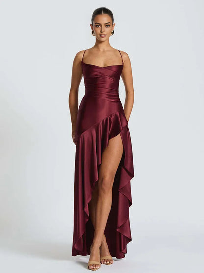 Elegant Mermaid Spaghetti Straps Sleeveless Backless Floor-Length Prom Dress
