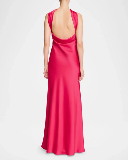 Elegant Mermaid Strapless Halter Backless FloorLength Evening Gown