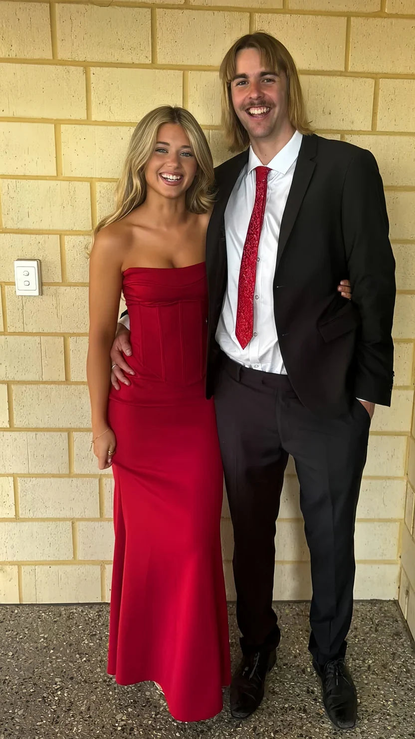 Elegant Mermaid Strapless Sleeveless Backless Floor-Length Prom Dress