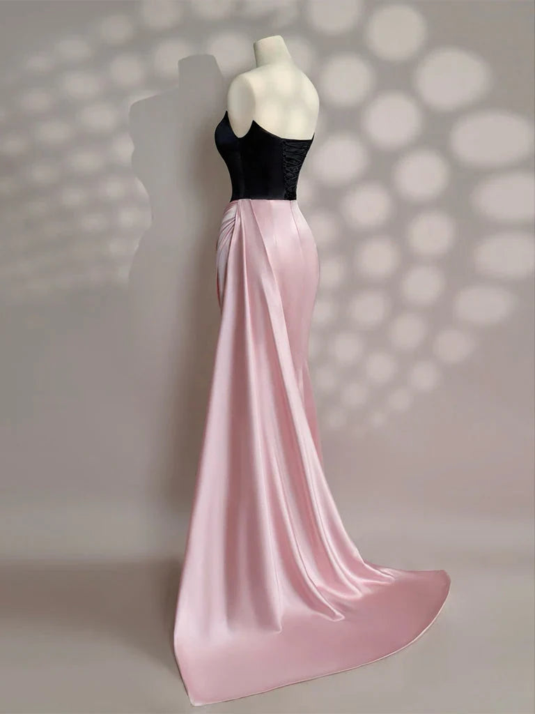 Elegant Mermaid Strapless Sleeveless LaceUp Floor-Length Prom Dress