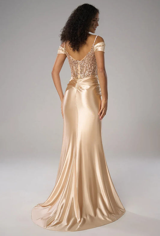 Elegant Mermaid U-Neck Floor Length Spaghetti Straps Prom Dresses Sleeveless Off the Shoulder Evening Dresses Price