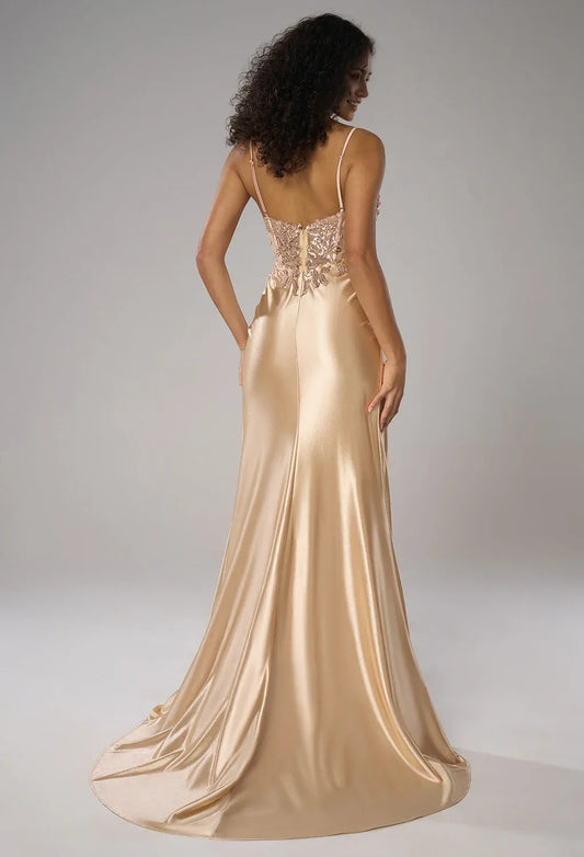 Elegant Mermaid V-Neck Floor Length Spaghetti Straps Prom Dresses Sleeveless Off the Shoulder Evening Dresses Price