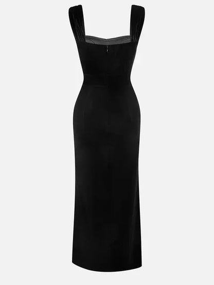 Elegant Mermaid V Neck Sleeveless Back Zip Floor-Length Evening Dress