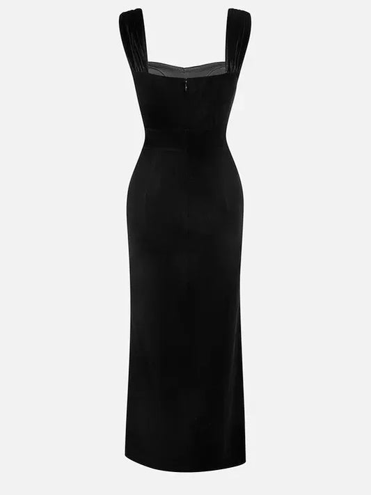 Elegant Mermaid V Neck Sleeveless Back Zip Floor-Length Evening Dress