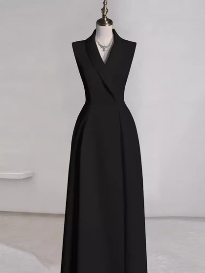 Elegant Off-the-Shoulder V Neck A line Satin Party Dresses Long Prom Dresses