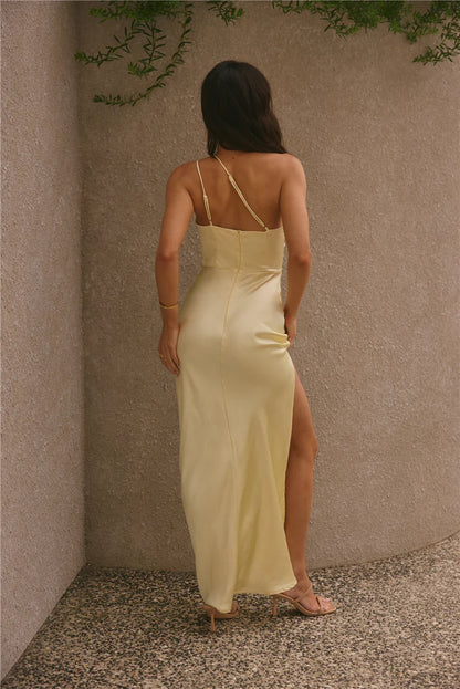 Elegant Sheath/Column One Shoulder Sleeveless Backless Floor-Length Prom Dress