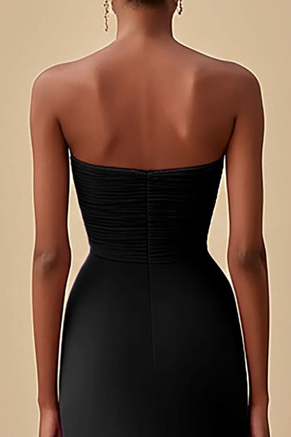 Elegant Sheath/Column Strapless Sleeveless Chiffon Floor-Length Evening Dress