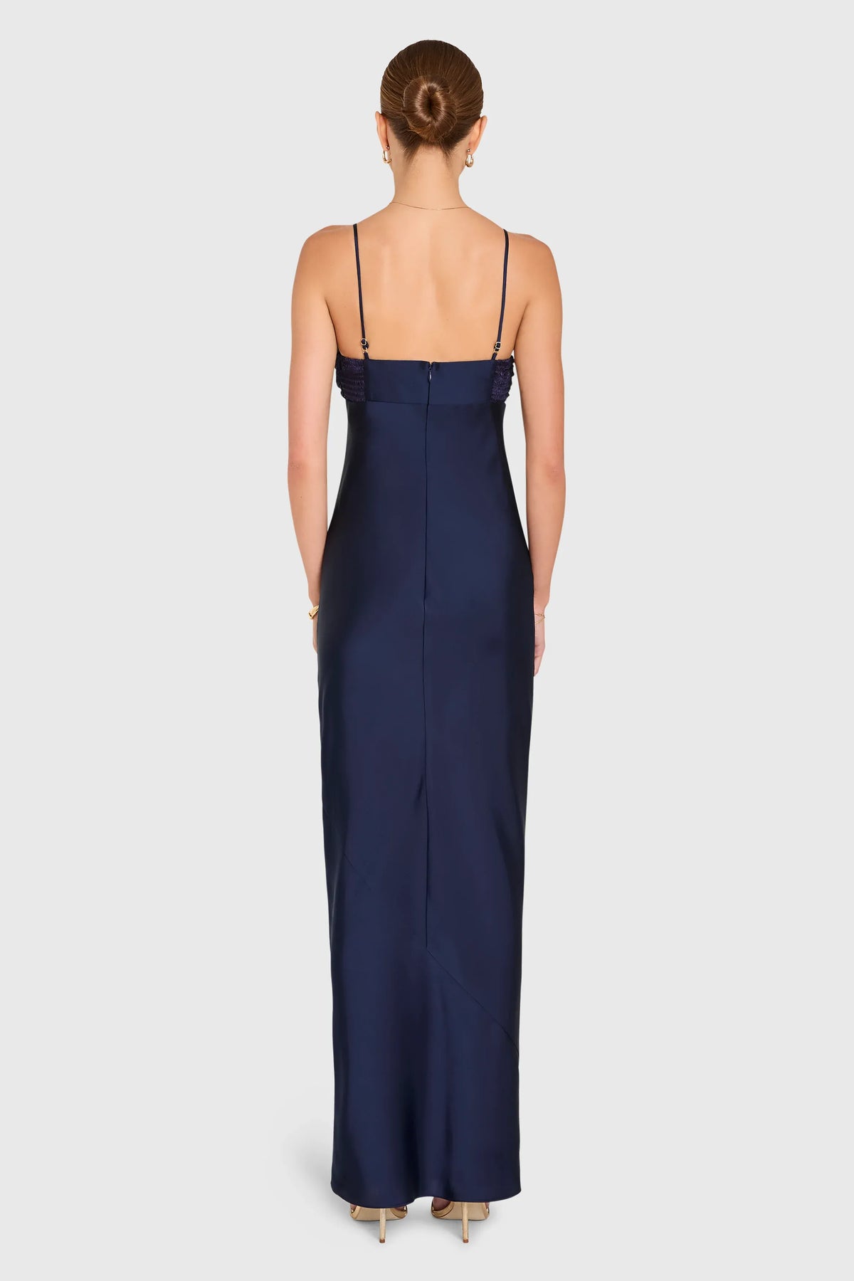 Elegant Sheath V Neck Sleeveless Backless Floor Length Evening Dress
