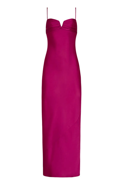 Elegant Sheath V Neck Sleeveless Backless Floor Length Evening Dress