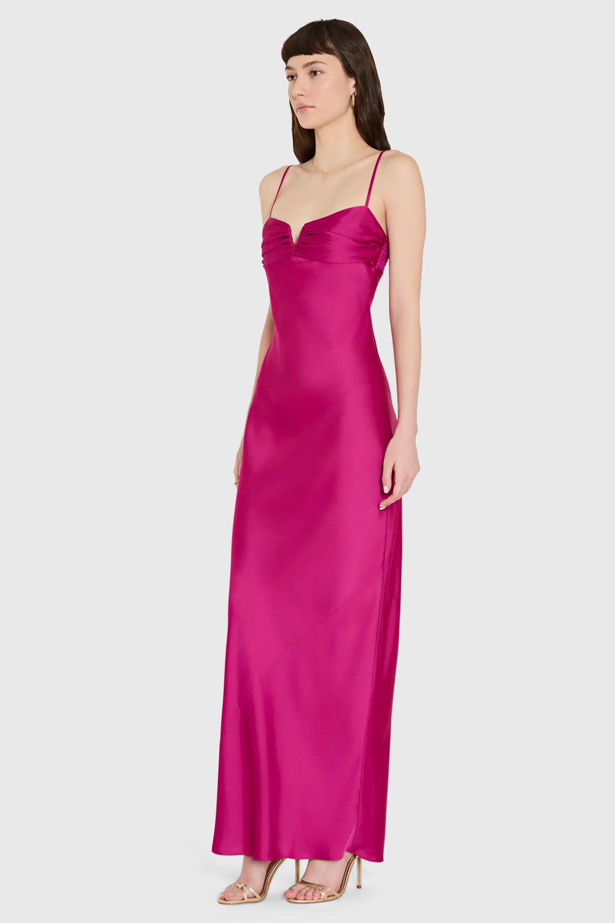 Elegant Sheath V Neck Sleeveless Backless Floor Length Evening Dress