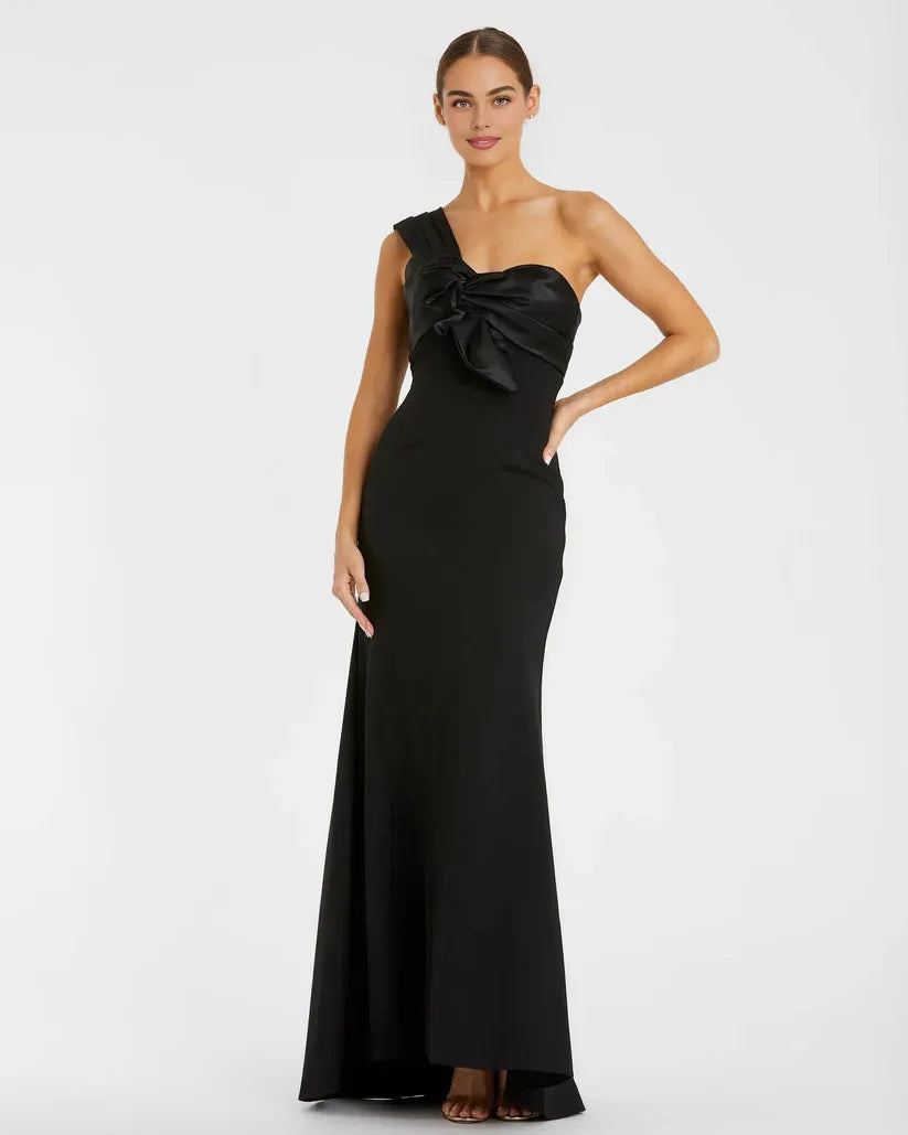 Elegant Trumpet One Shoulder Sleeveless Zipper Up Floor-Length Prom Dress