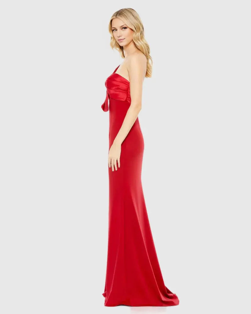 Elegant Trumpet One Shoulder Sleeveless Zipper Up Floor-Length Prom Dress
