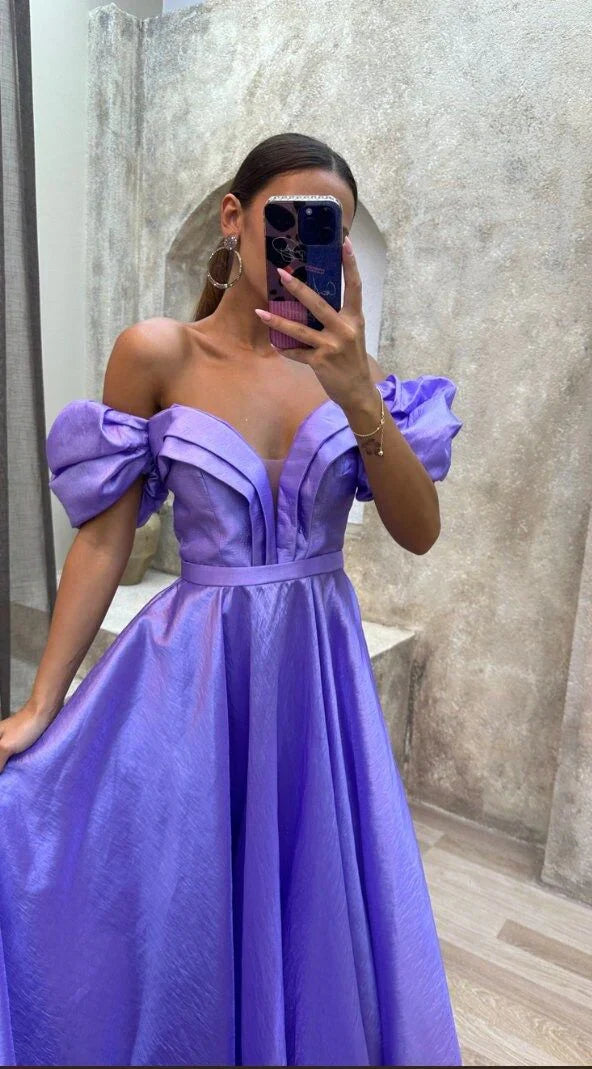 Formal Women's Dresses Purple Balloon Sleeve Puffy Dress Ball Gown Engagement Dress Prom Dress Prom Dresses Stores