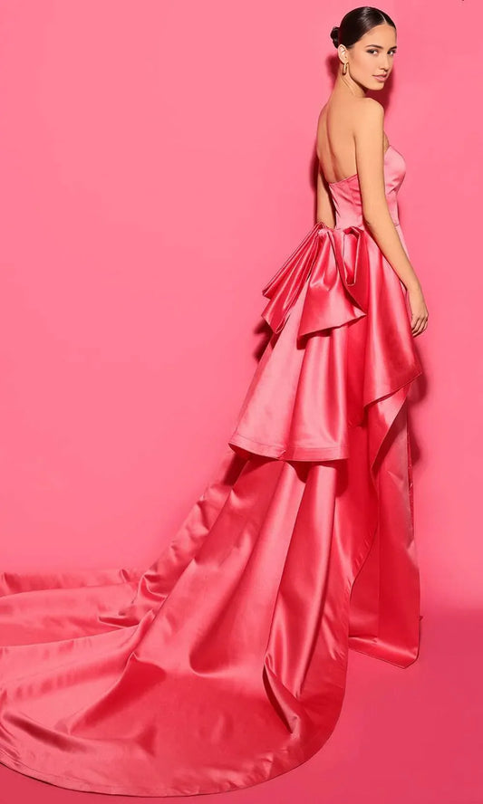 Evening Dresses For Women/ Princess Sweetheart Strapless Tiered Mid-Open Back Gown With High Slit Evening Dresses