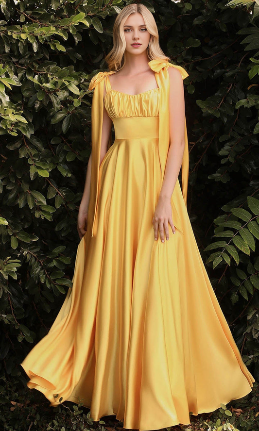 Evening Dresses For Women/ Ruched Scoop Lace Up Floor Length A-line Prom Dress Evening Dresses