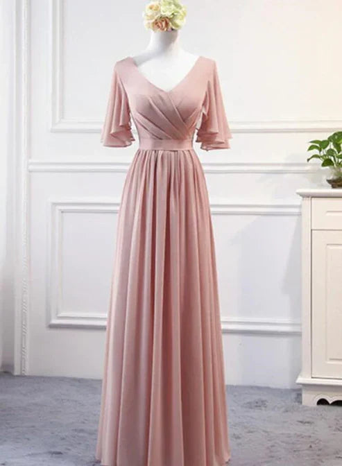 A-line Gorgeous Chiffon Floor Length Bridesmaid Dress