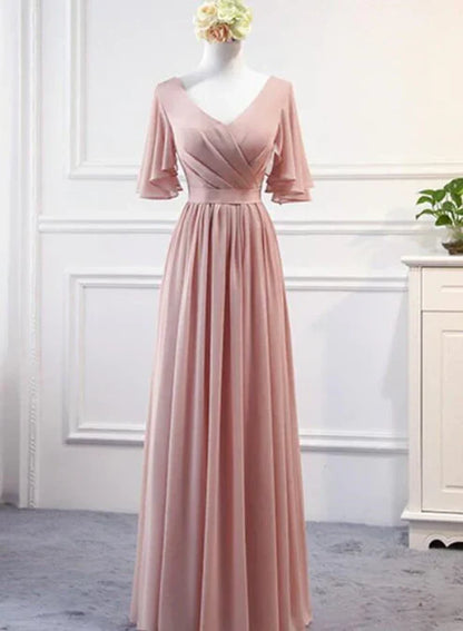 A-line Gorgeous Chiffon Floor Length Bridesmaid Dress