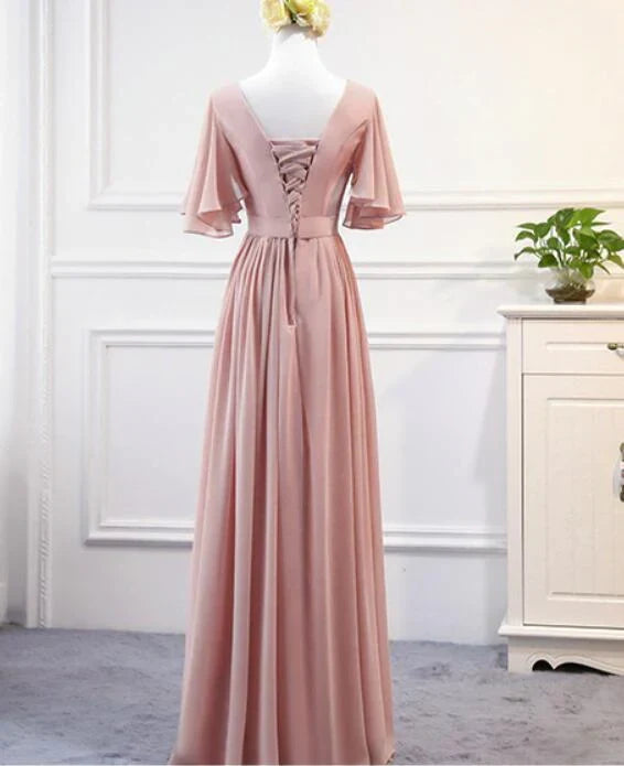 A-line Gorgeous Chiffon Floor Length Bridesmaid Dress