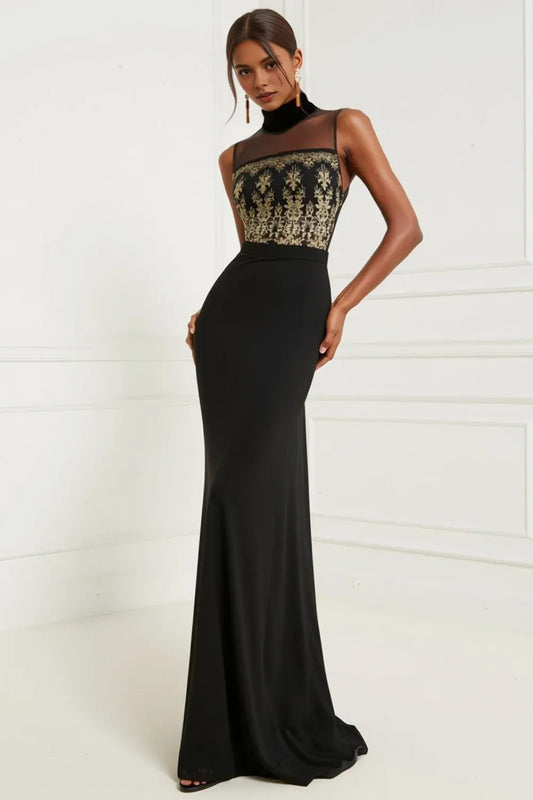 Exquisite Mermaid/Trumpet High Neck Sleeveless Lace Up Sweep/Brush Train Prom Dress