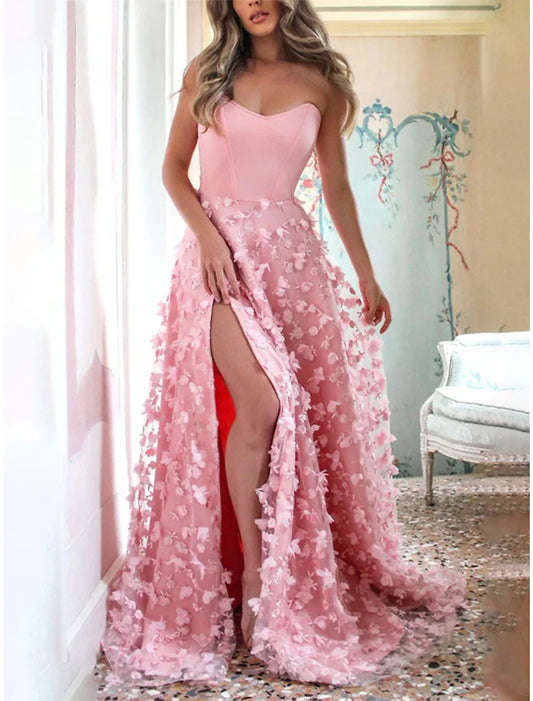 Women's Black Dress Prom Dress Party Dress Long Dress Maxi Dress Black Pink Red Sleeveless Pure Color Drawstring Fall Winter Autumn Strapless Fashion Winter Dress Wedding Guest Evening Party