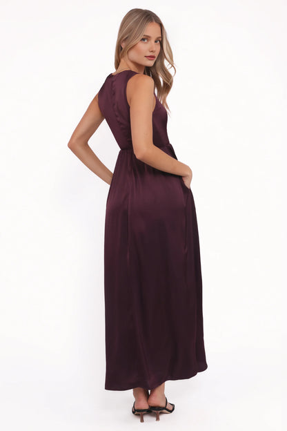Fashion A-Line Square Neck Sleeveless Satin Floor-Length Prom Dress