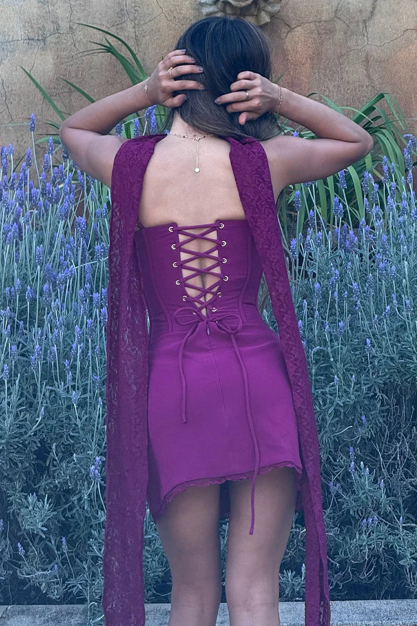 Fashion Sheath Scoop Neck Sleeveless Lace Up Lace Short-Mini Homecoming Dress