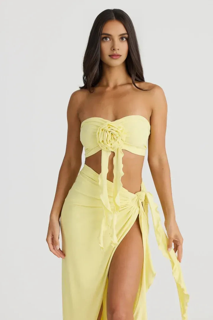 Fashionable Fitted Strapless Sleeveless Backless Floor-Length Prom Dress