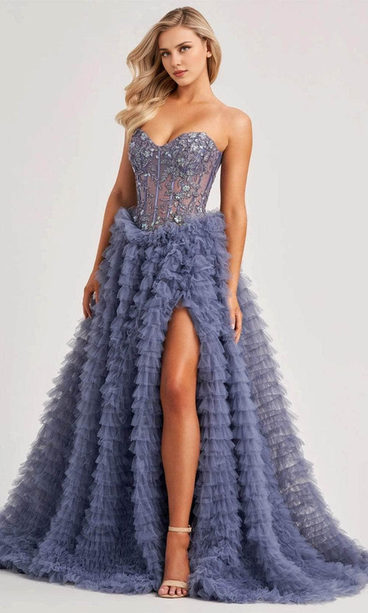 Prom Dresses Shops Ruffle Tiered Prom Dress A-Line Gown Floor Length Sleeveless Tulle Prom Clothing Formal Women's Dresse