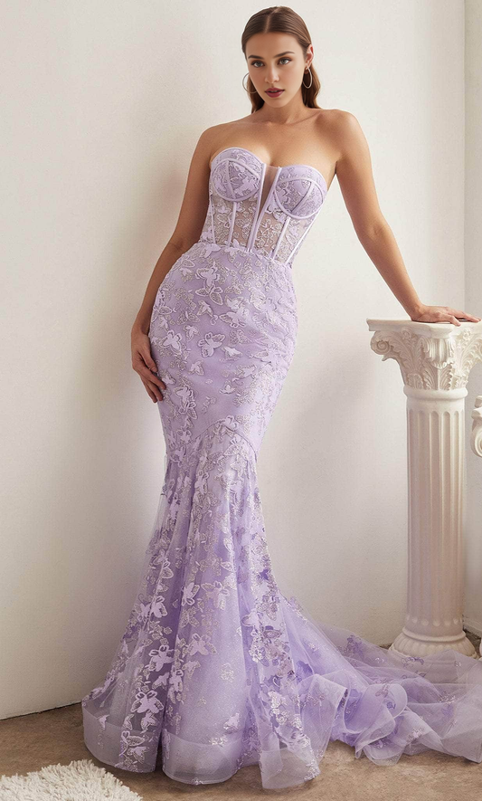 Prom Dresses Shops Strapless Evening Gown with Butterfly Print Floor Length Tulle Prom Gown Prom Clothing Formal Women's Dresse