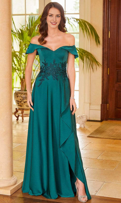 Formal Wear Dresses/ A-line Off-Shoulder Beaded Lace Appliques Long Evening Dress/ Evening Dresses For Women ﻿
