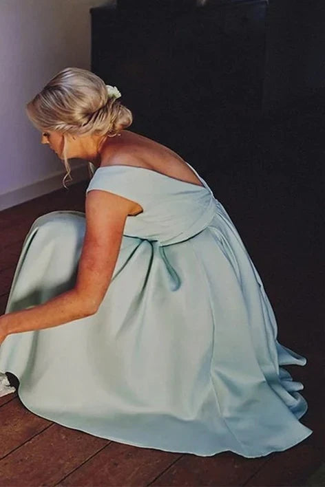 Formal Wear Dresses/Classic Blue Midi Length Bridesmaid Dress
