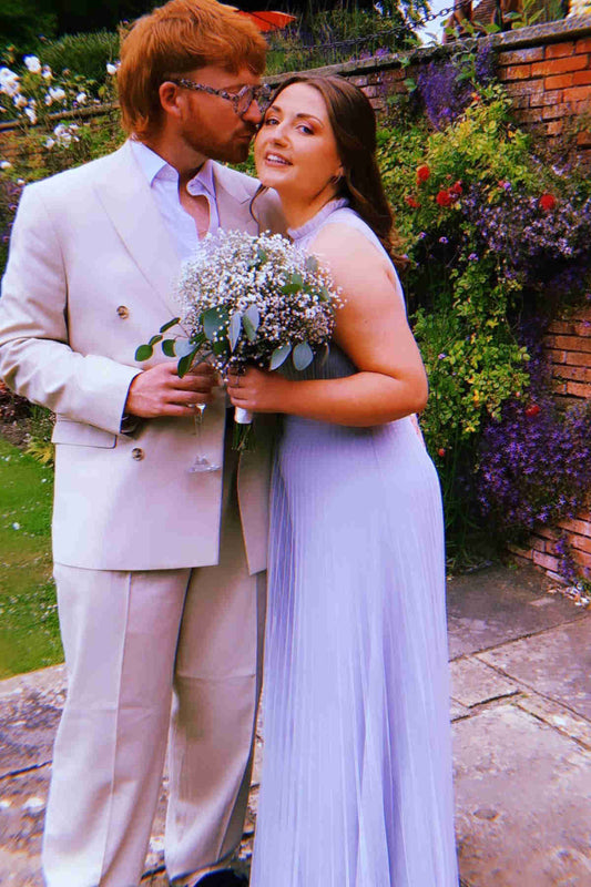 Formal Wear Dresses/Crew Neck Light Dusty Purple Tulle Long Bridesmaid Dress