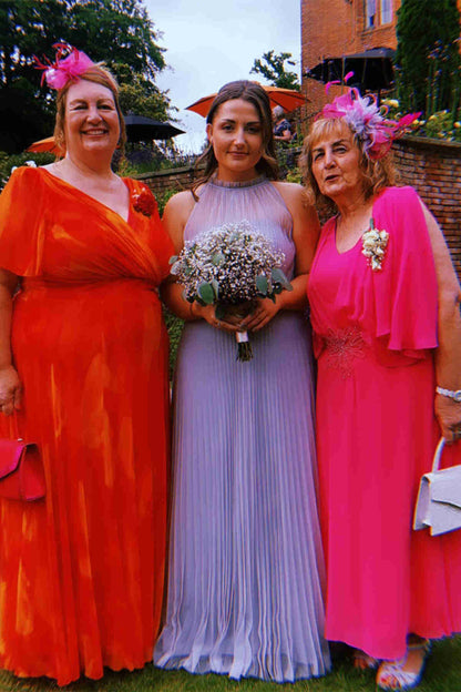 Formal Wear Dresses/Crew Neck Light Dusty Purple Tulle Long Bridesmaid Dress