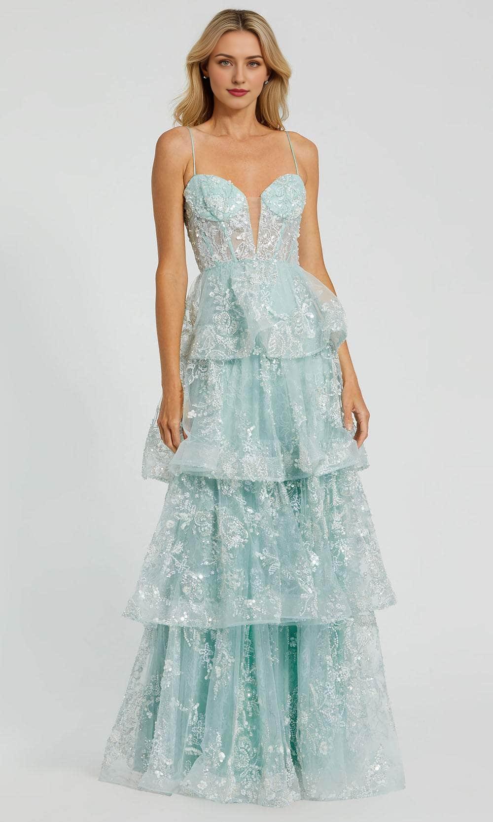 Formal Wear Dresses/ Sleeveless Corset Bodice Thin Straps A-Line Tiered Prom Gown Evening Dress/ Evening Dresses For Women