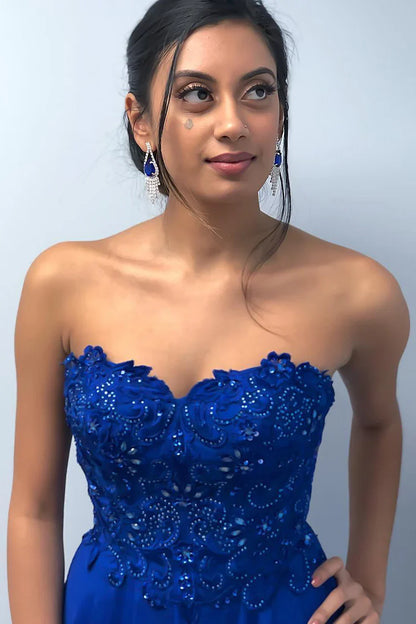 Formal Wear Dresses/Sweetheart Beaded Navy Blue Long Prom Dress