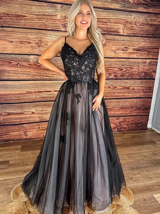 Dress Formal Women's Dresses A-LinePrincess Wedding Dress Spaghetti Straps Floor Length Tulle V Neck With Train Prom Dress Stores