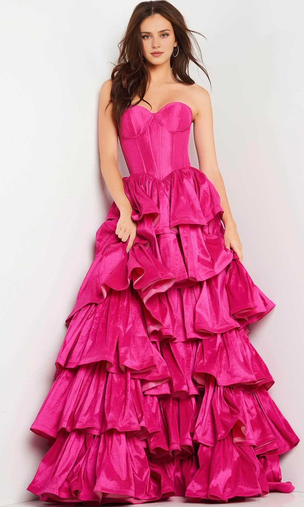 Formal Women's Dresses/ A-Line Sweetheart Strapless Ruffled Tiers Prom Dress/ Prom Dress In Store