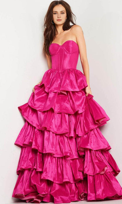 Formal Women's Dresses/ A-Line Sweetheart Strapless Ruffled Tiers Prom Dress/ Prom Dress In Store