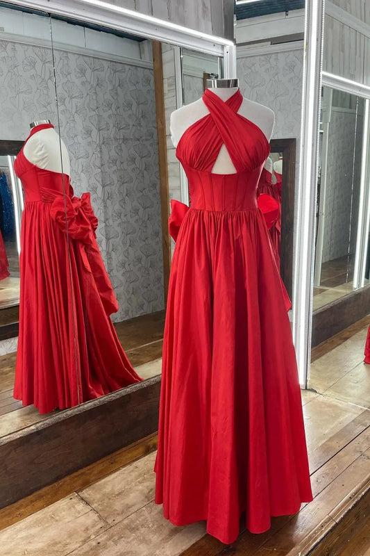 Formal Women's Dresses Halter Pink Backless Sleeveless A-line Long Formal Dress Prom Dress Prom Dress In Store