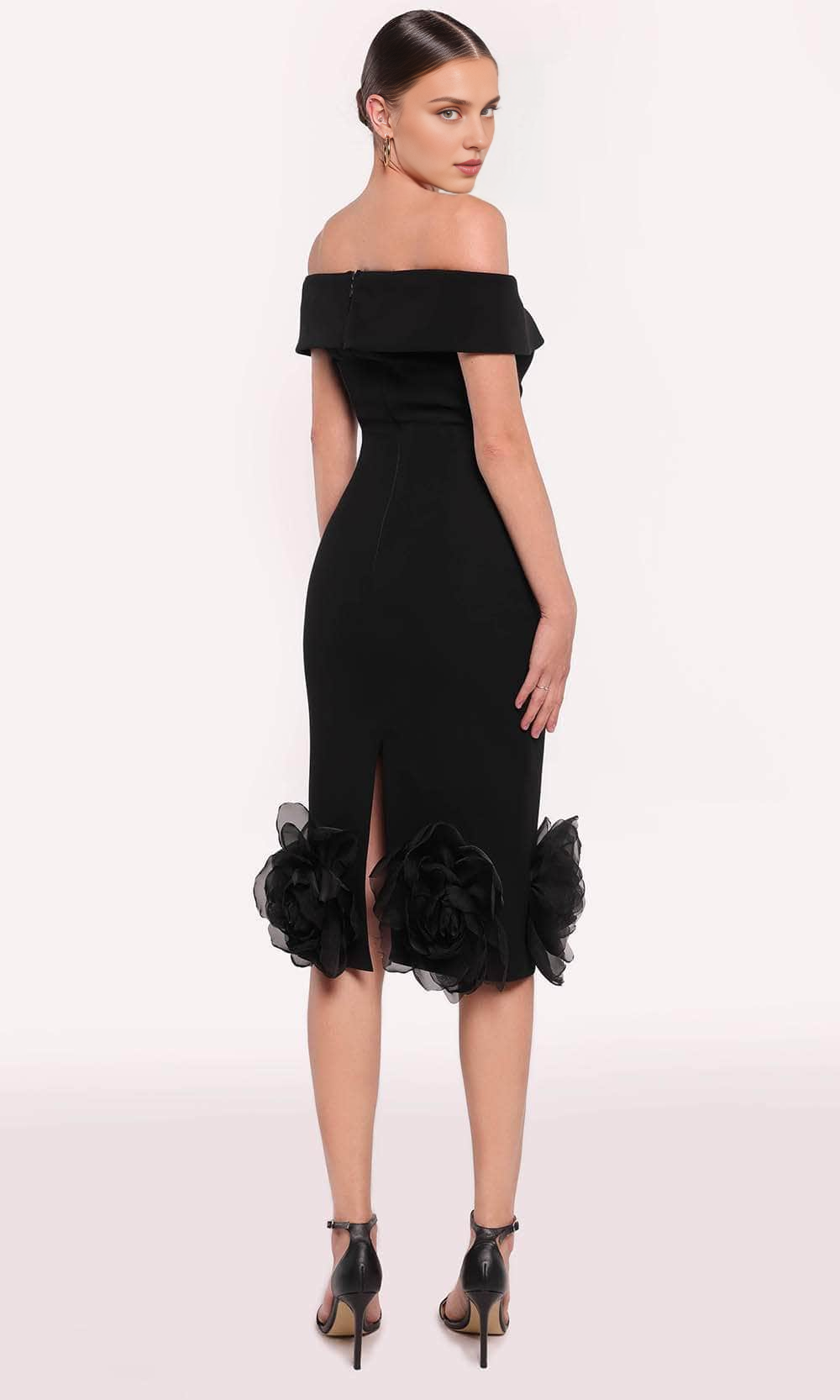 Formal Women's Dresses Handmade Floral Hem Cocktail Prom Dress Black Formal Dresses Prom Dresses Stores