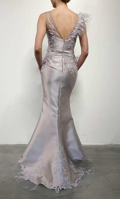 Formal Women's Dresses Handmade Sleeveless Embroidered Evening Dress Sleeveless Backless With Applique Formal Dresses Prom Dresses Stores