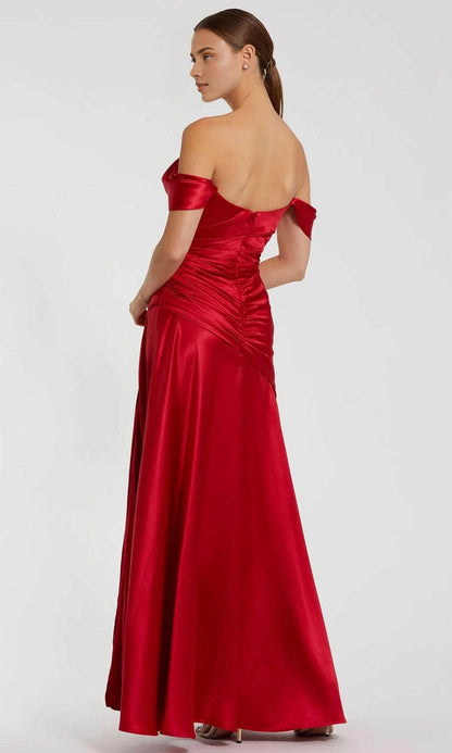 Formal Women's Dresses/ Sweetheart Off-Shoulder Ruched Detail Sheath High Slit Prom Dress/ Dress For Formal