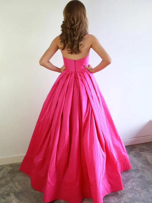Glamorous Ball Gown Strapless Bow Detail Satin Maxi Prom Dress
