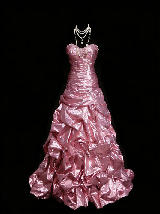 Glamorous Mermaid Strapless Sweetheart Sleeveless Zip Back Floor-Length Pageant Dress