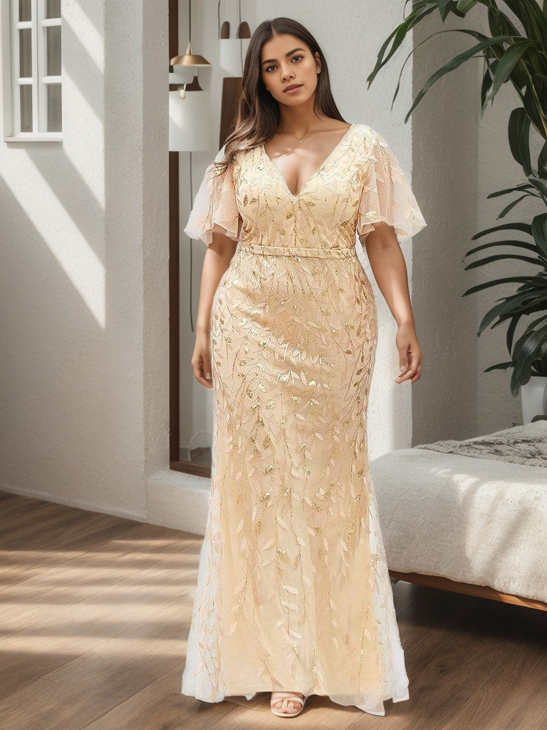 Plus Size Long Mermaid Formal Dresses for Weddings