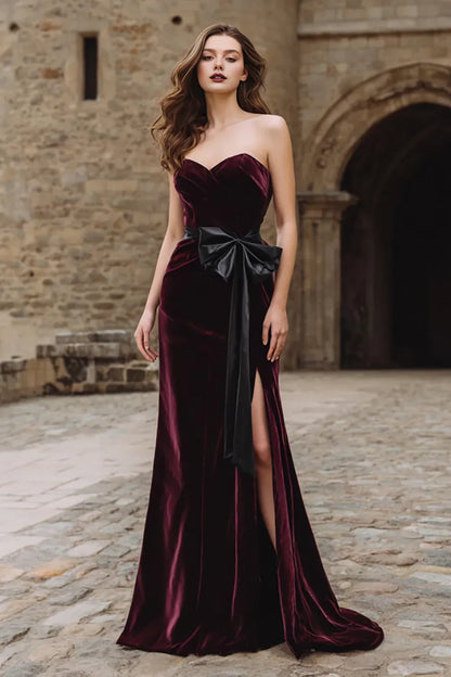 Gorgeous A-Line Strapless Sleeveless Backless Sweep/Brush Train Prom Dress