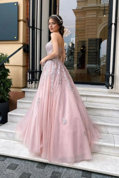 Gorgeous A Line Sweetheart Long Prom Dress with Appliques