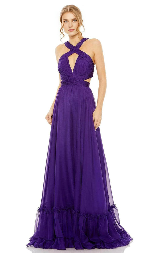 Gowns Evening Dresses/ Sleeveless A-Line Sleeveless Pleated Halter Neck Open Back Ruffle Hem Prom Dress/ Evening Dresses/ Formal Women's Dresses/ Prom Dress Shops